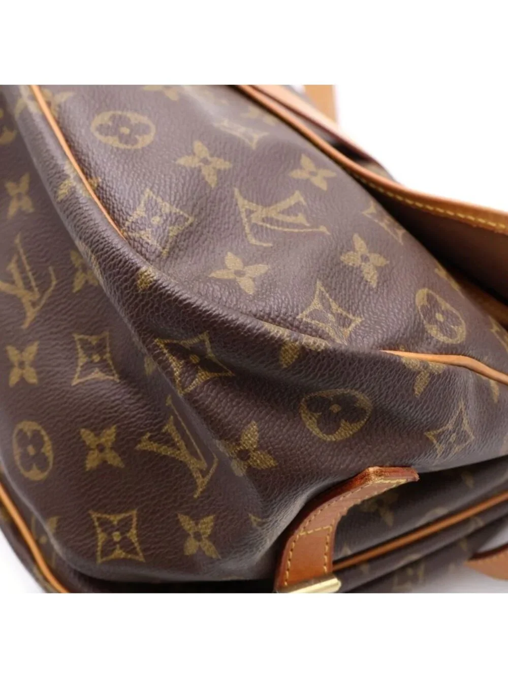 Louis Vuitton Monogram Saumur 35 Shoulder Bag Brown Leather Gold